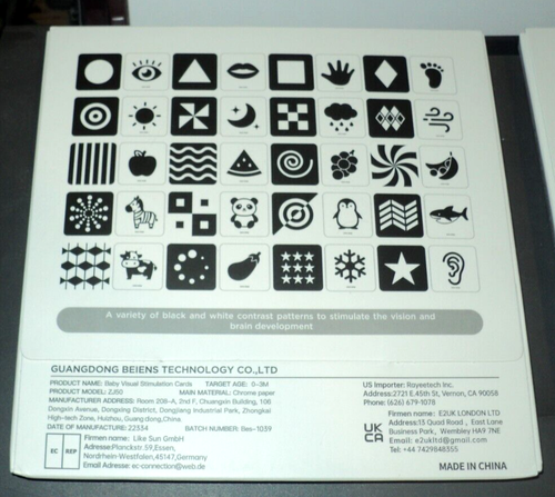 BEIENS Visual Stimulus Flash Cards: BRAND NEW: Black & White 1 2 & Color 1 2 - Picture 3 of 9