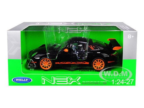 PORSCHE 911 (997) GT3 RS BLACK 1/24 DIECAST MODEL CAR WELLY 22495 - Picture 1 of 6