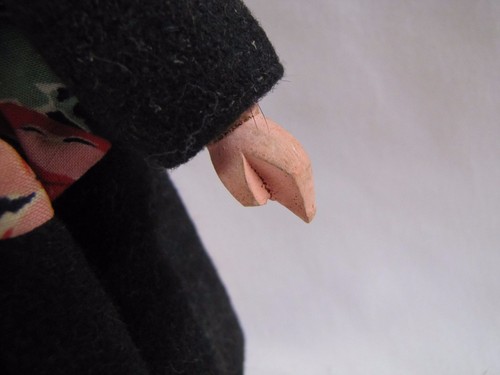 Antique Doll Bisque Plastic Head Handmade Wooden Body German Dress - Picture 8 of 10