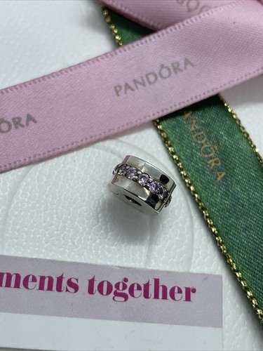 Pandora Clip Charm 791972PCZ Pink Shining Path Fixed Bead Silver genuine ale - Bild 5 von 8
