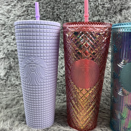 Starbucks Tumblers Studded Matte Pink Scalloped Grid Jelly Glühlampe 5 Stück - Bild 2 von 10