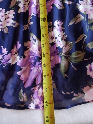 R & K Women’s Sz 14 Purple, Pink, Navy Floral Belted Zip Sleeveless Maxi Dress. - Picture 12 of 13