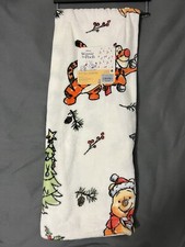 NEW Winnie the Pooh White Christmas Plush Throw Blanket. 50in X 70in.