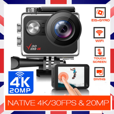  4K Sony Ultra Hd Action Camera 20MP WiFi Underwater Camera 40M with EIS Remote