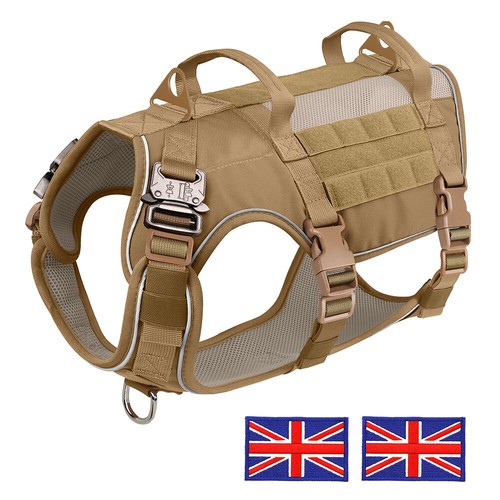 Tactical Dog Harness/Lead for Big Dogs w/ Dual Handle Training Service Pet Vest - Picture 15 of 25