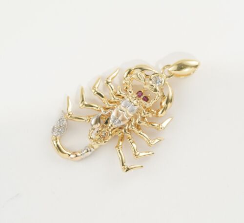 18ct Custom Solid Yellow Gold Scorpion Zodiac Pendant 750 18k - Picture 2 of 7
