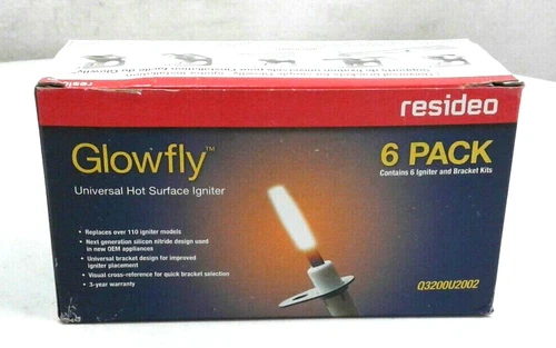 Resideo Q3200U2002 GLOWFLY Universal Hot Surface Igniter & Bracket Kits 6 Pack