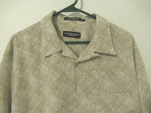 MEN'S SHIRT L BUTTON UP ALFRED SUNG BRAND EUC - Picture 2 of 5
