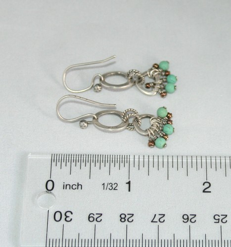 Silpada Sterling Silver HTF Howlite Bronze Bead Dangle Earrings W1536 RARE - Picture 10 of 12