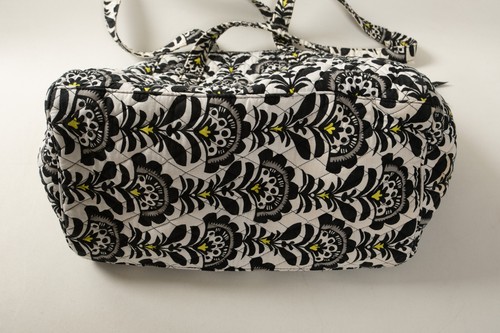 Vera Bradley Tote Bag (UA1) Black White Yellow (JSF6) 17x14" Quilted Purse 13662 - Picture 8 of 9