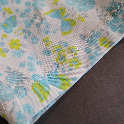 Vintage Girdle Long Leg Panty Sz Med Blue Floral Shapewear w Stocking Clips - Picture 5 of 13