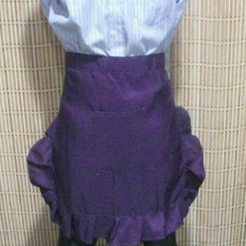 Lady Apron Half Waist Maid Costume Cafe Bar Waitress Uniform Retro Ruffle Modern - Picture 4 of 19