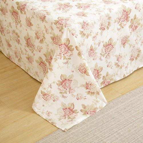 Ropa de cama DaDa Shabby Chic delicada cabaña floral rosas suave 100 % algodón sábana plana - Imagen 7 de 12