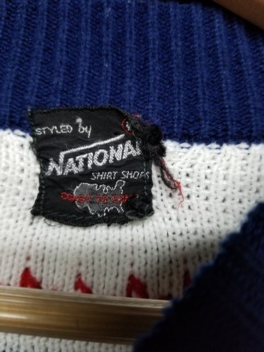 National Shirt Shops Large Unisex Vintage Nordic Preppy Sweater - Picture 3 of 6