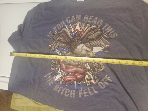 Vtg Biker Tee If You Can Read This The Bitch Fell Off Eagle Men’s 3XL - Picture 5 of 5