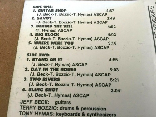Jeff Beck with Terry Bozzio & Tony Hymas - Guitar Shop 1989 Album Cassette - Picture 6 of 7