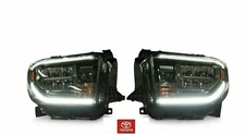 NEW OEM TOYOTA TUNDRA 2018-2019 TRD SPORT & PRO GLOSS BLACK LED HEADLIGHTS 2PC