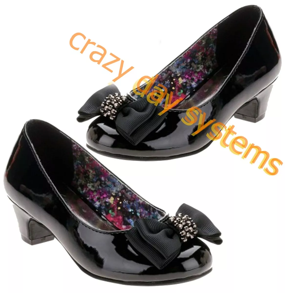 Girls kitten cheap heel shoes
