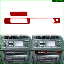 For Saab 9-3 2003-06 Red Carbon Fiber Interior Center Dashboard Cup Holder Trim