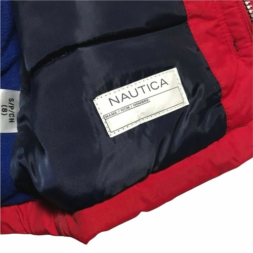 Nautica Boys Full Zip Winter Jacket Size 4/8 Red Navy Blu Hooded Water Resistant - Bild 10 von 13