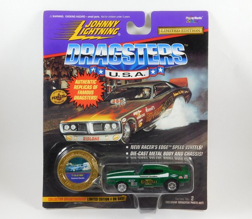 Johnny Lightning '71 Green Blue Max Raymond Beadle Dragsters USA Cars - Picture 1 of 5