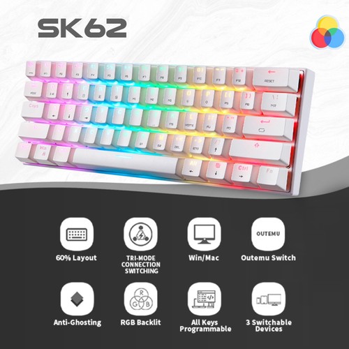 Gaming Mechanical Keyboard 61 Keys Backlight Blue Switch O4R4 - Picture 5 of 10