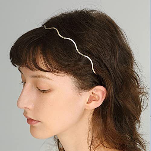 Metal Wavy Hair Bands and Headbands Set - 3pcs Gold Hair Hoops for Women, - Bild 3 von 7