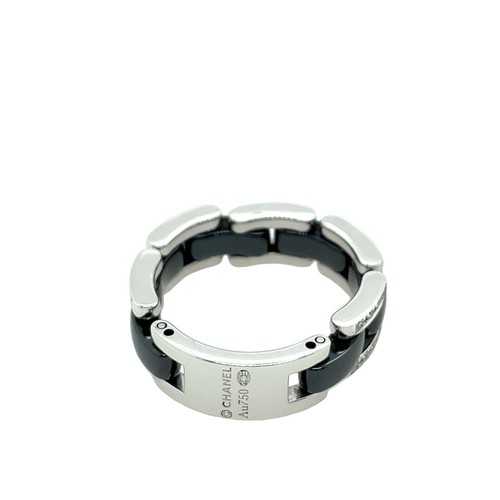 CHANEL Ultra Diamond 18ct White Gold Ring & Black Ceramic U15865 - Picture 4 of 6