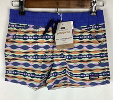 Patagonia Girls Baggies Shorts Coast Highway Blue Sz L 12 New