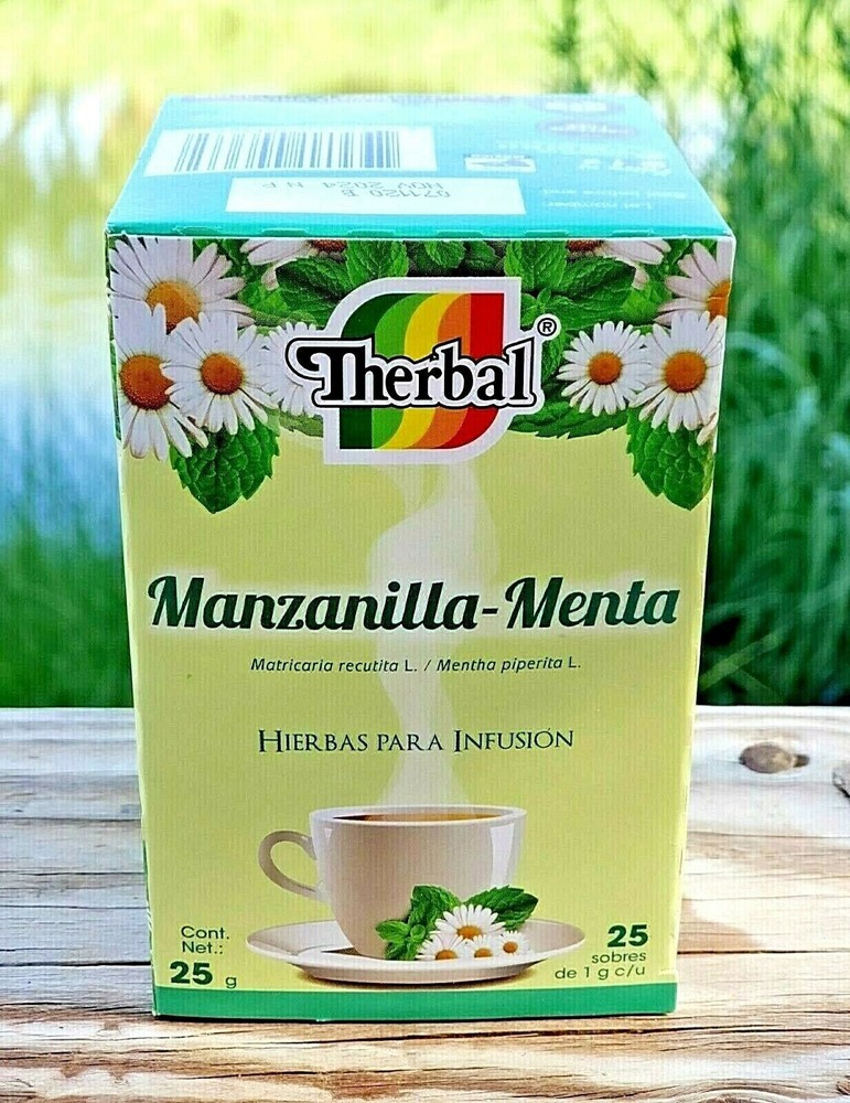 Te de Manzanilla y Menta Tea ✅ Chamomile Mint Infusion Herbs 25 bags By Therbal