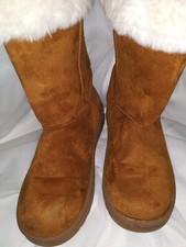 NICE GIRL'S SO FAUX LEATHER FUR BOOTS SZ 3