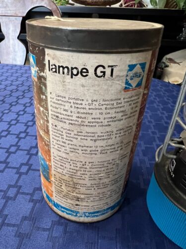 Camping GAZ Portable GAS Mantle Lantern Lampe GT Butane Lantern France w/ Can - Picture 2 of 4