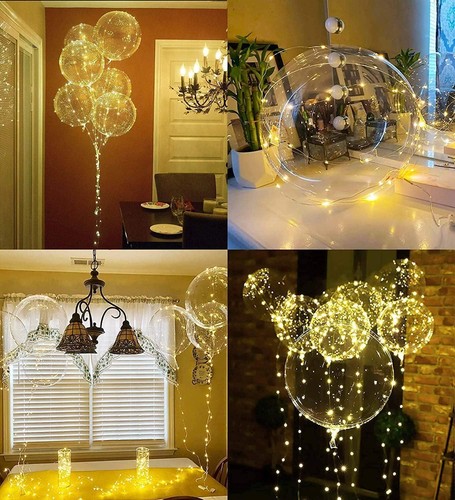 LED Balloons WARM LIGHT UP Clear LED Bobo ballons Wedding CHRISTMAS Birthday - Bild 2 von 7