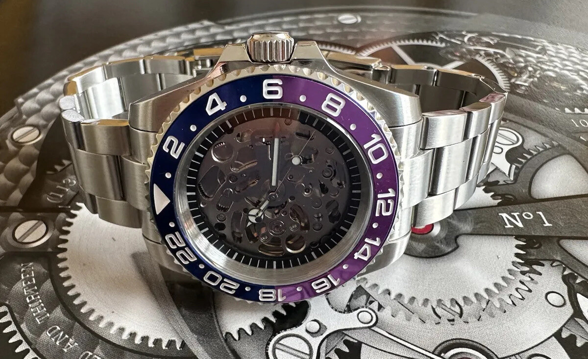 seiko nh70 JP custom watch 40mm sapphire automatic Skeleton