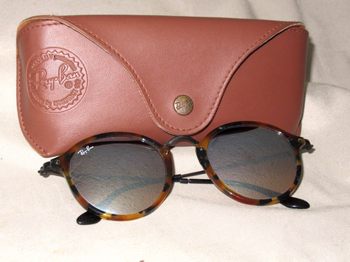 Ray Ban Sunglasses & Case Round Mirror Lens Tortoise Shell Frame RB2447 1157/9U - Picture 2 of 17