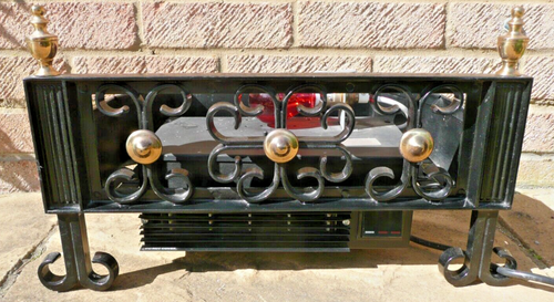 Vintage Log Effect 2kw Electric Fire Burley Model 207 with scroll design basket - Picture 12 of 22