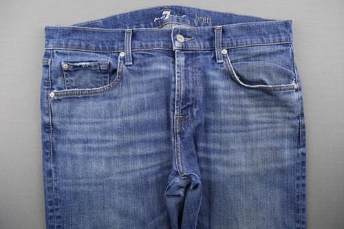 Pantalones de mezclilla para hombre 7 para toda la humanidad corte bota Brett elásticos talla 34 (Sr 34x33) - Imagen 2 de 12