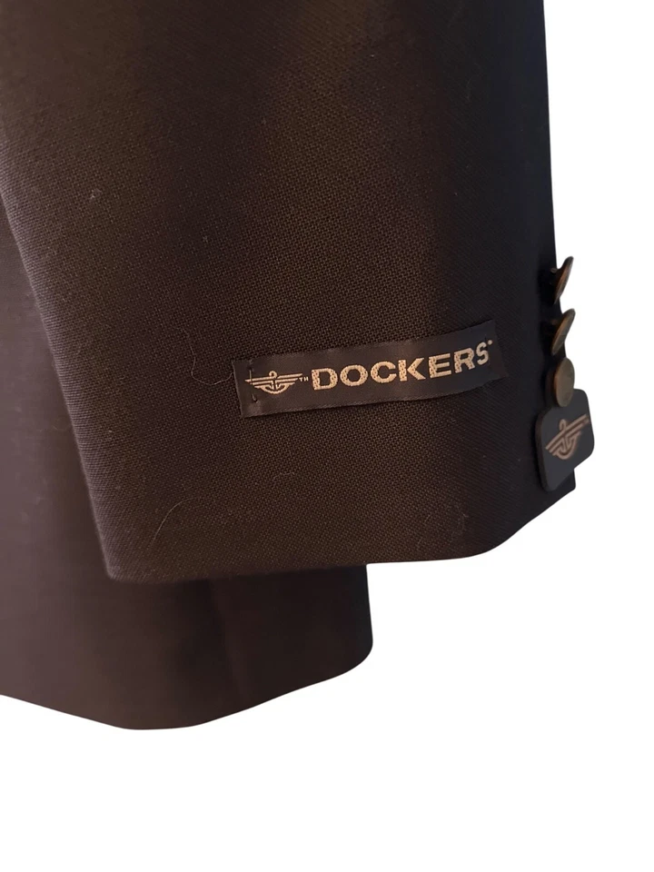 Blazer Dockers para hombre azul marino talla 44L mezcla de poliéster y lana nuevo con etiquetas Foto 2 de 4