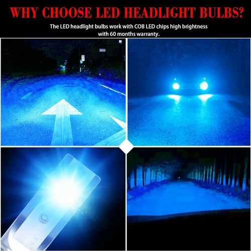 2X H11 Mini Uni-Cuerpo Azul Hielo 8000K COB Faro LED Alto Haz Bajo Bombillas de Niebla - Imagen 4 de 12