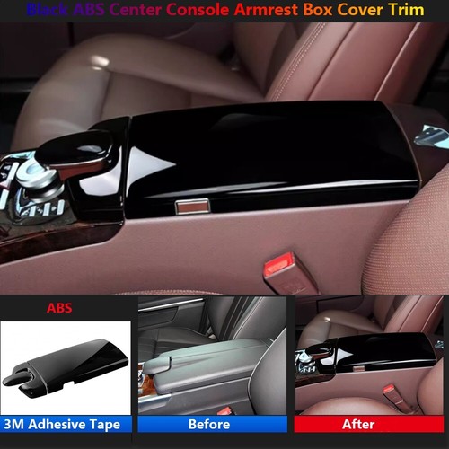 Black For Mercedes Benz S W221 Car Center Console Armrest Box Cover Trims - Picture 4 of 13