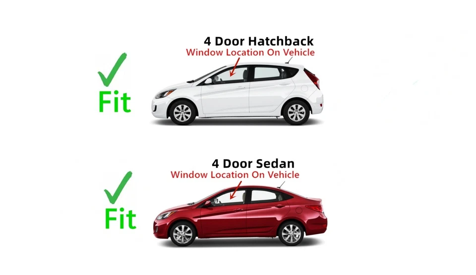 Fits 2012-2017 Hyundai Accent Driver Left Side Front Door Window Glass - Imagem 3 de 4