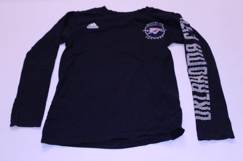 Youth Girls Oklahoma City Thunder S (8) L/S T-Shirt Tee (Navy Blue) Adidas - Picture 1 of 3