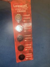 BNP Loopacell 3V Lithium CR2032 Batteries Set Of 5 Batteries Made In China