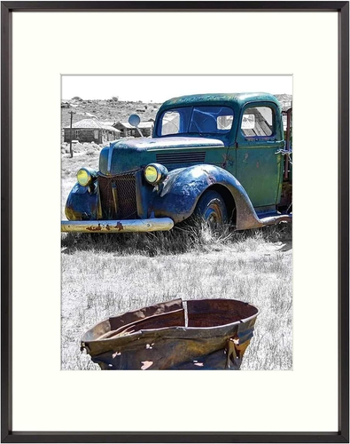 11X14 Black Picture Frame Displays Photo 8X10 with Mat or 11 X 14 without Mat...