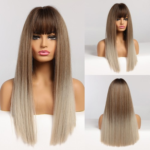 Cosplay Straight Black Synthetic Wigs Bangs Lolita Party Heat Resistant Fibre - Picture 25 of 40