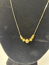 Vintage Necklace Chain Gold Tone Sliding Beads Delicate and Pretty Piece