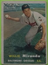 1957 Topps #151 Willie Miranda Baseball Card (Baltimore Orioles)