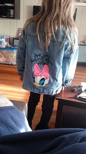 Girl Novelty Daisy Duck Cute Blue Denim Jacket, Spring Summer Wear. Ages 2 - 7 - Picture 3 of 12