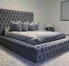 Royal Ambassador Chesterfield Bed Frame – Plush Velvet Upholstered with Gas Lift