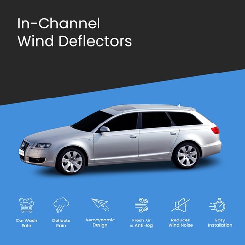 AUDI A4 B6/B7 2000-2009 5 Door Avante Estate Wind Deflectors 4pcs Tinted - Picture 3 of 10